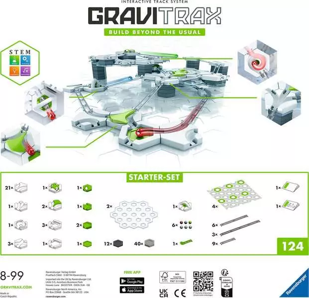 GraviTrax interaktyvi rutuliukų trasų sistema -  Starter Kit